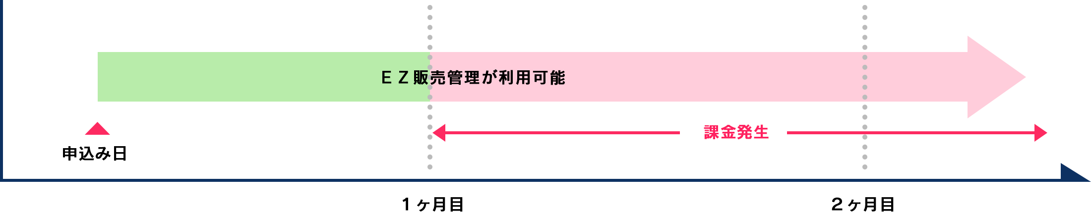 申し込みの翌月から課金が発生します